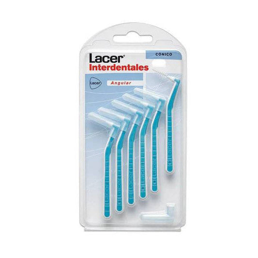 Lacer Cepillo Interdental Cónico Angular Blanco-Azul 6 uds