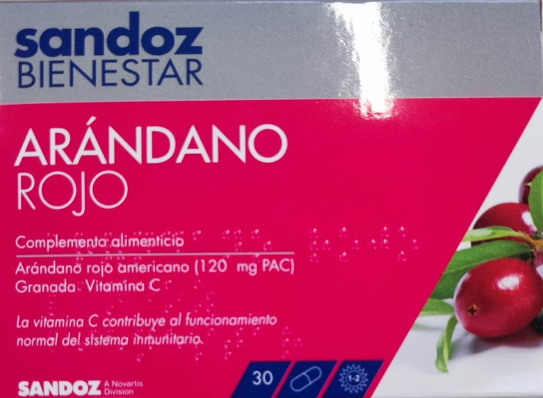 SANDOZ Bienestar Arándano Rojo 30 Cápsulas