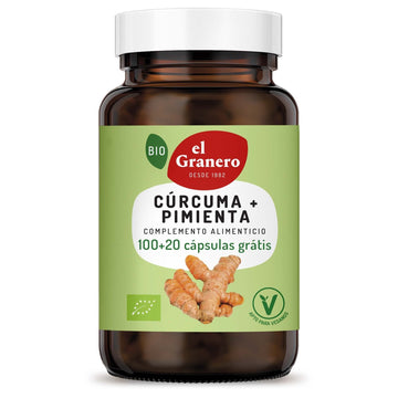 Granero Suplementos Curcuma + Pimienta Bio 440 Mg 100+20 Cápsulas
