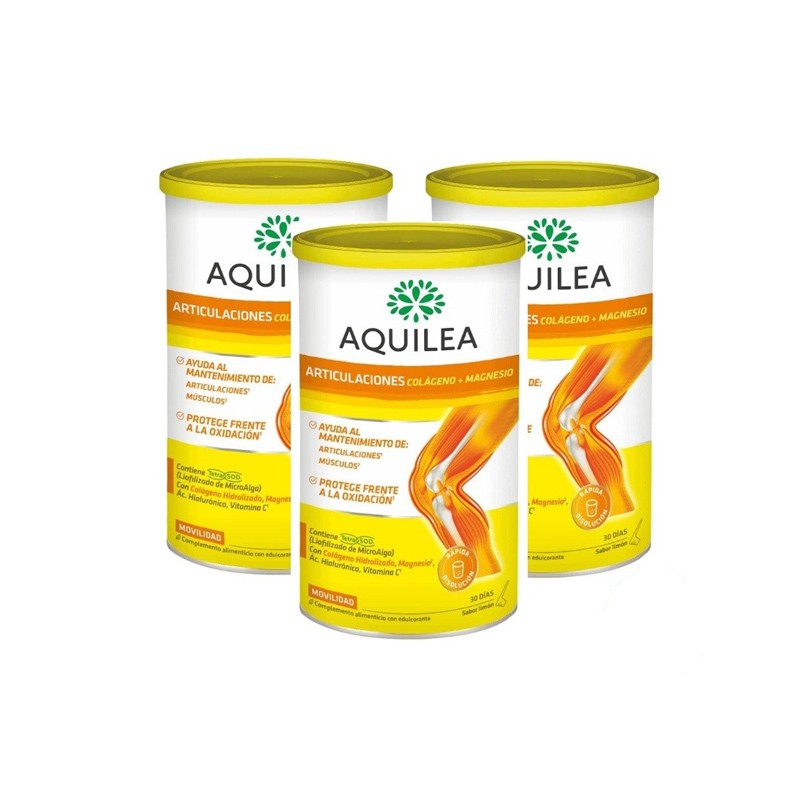 AQUILEA Colágeno y Magnesio Sabor Limón TRIPLO 3x375g