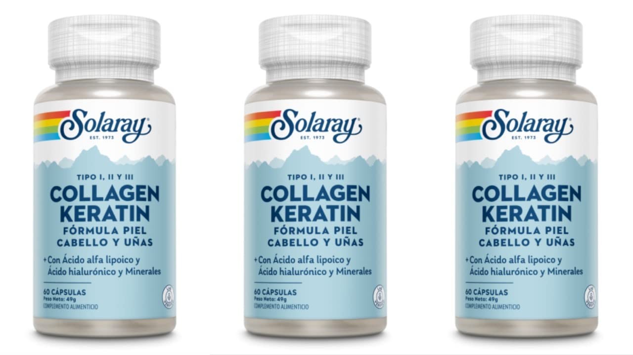 Solaray Collagen Keratin 60 Cápsulas