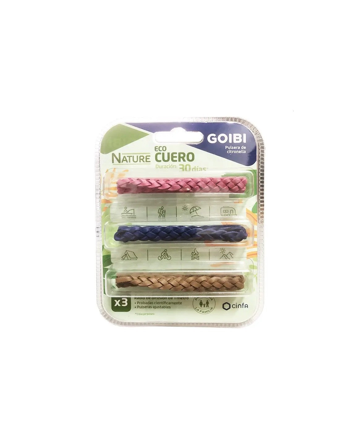 Goibi Puls Citron Eco Cuero Pulseras Repelentes 3 uds