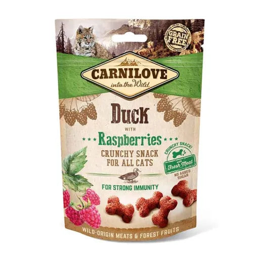 Carnilove Feline Crunchy Pato y Frambuesa Snack 500g