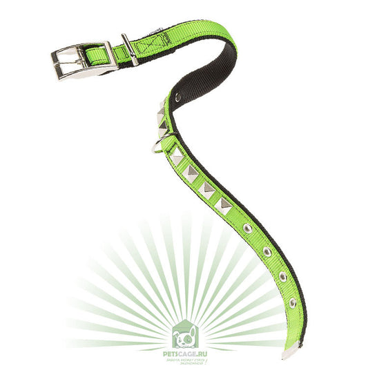 Ferplast Collar Dual Pyramids Nylon Verde y Negro 1 ud