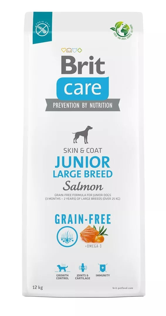 Brit Care Dog Grain Free Junior Large Salmon Feed 12kg