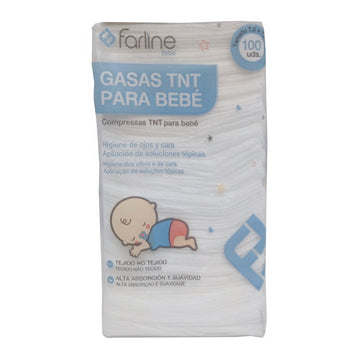 Farline Bebé Gasas TNT 7,5cm  x7,5 cm (100uds)
