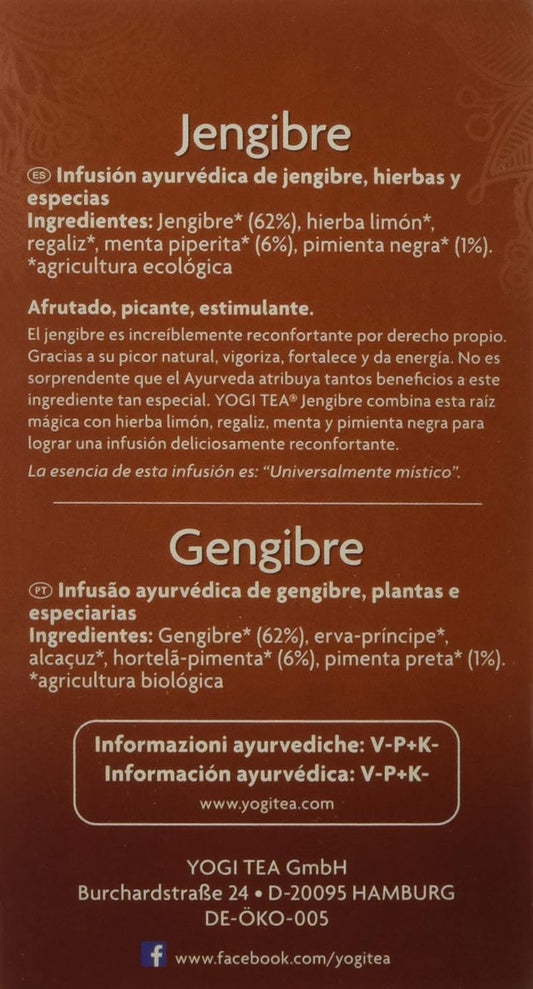 Yogi Tea Jengibre 17 Bolsitas