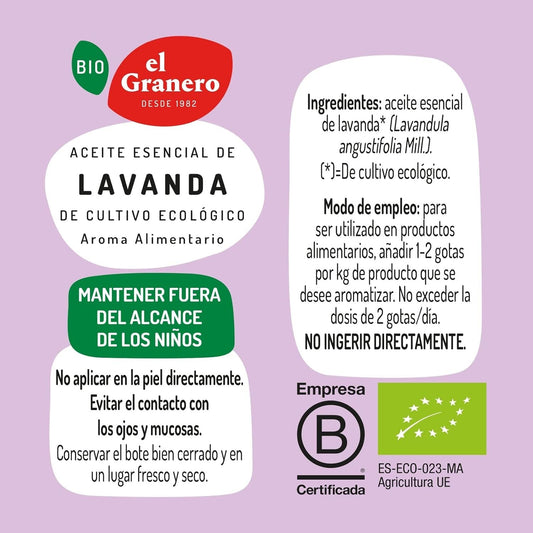 El Granero Integral Aceite Esencial de Lavanda Bio 12 ml