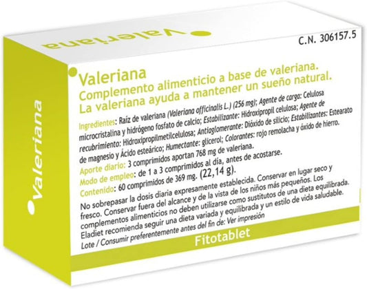 Eladiet Valeriana Recubierta Fitotablet 60 Comprimidos
