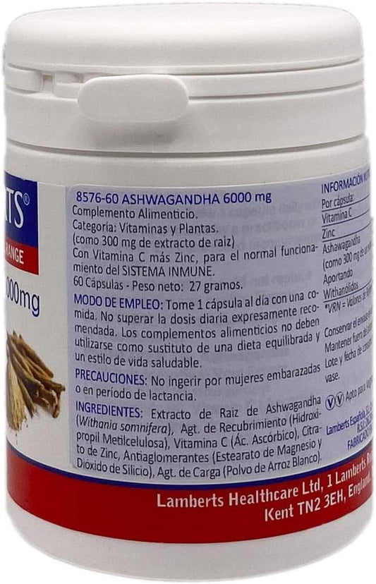 Lamberts Ashwagandha 6000 Mg 60 Cápsulas