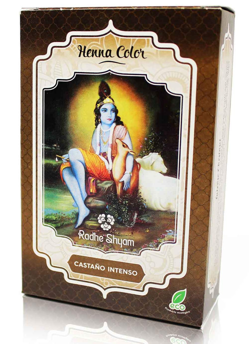 Radhe Shyam Spiritual Sky Henna Castaño Intenso Polvo Radhe 100 g