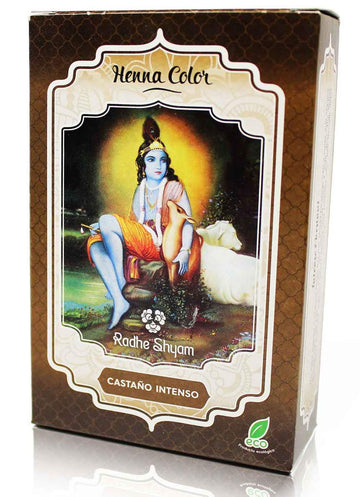 Radhe Shyam Spiritual Sky Henna Castaño Intenso Polvo Radhe 100 g