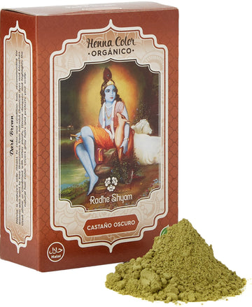 Radhe Shyam Spiritual Sky Henna Castaño Oscuro Polvo 100 g