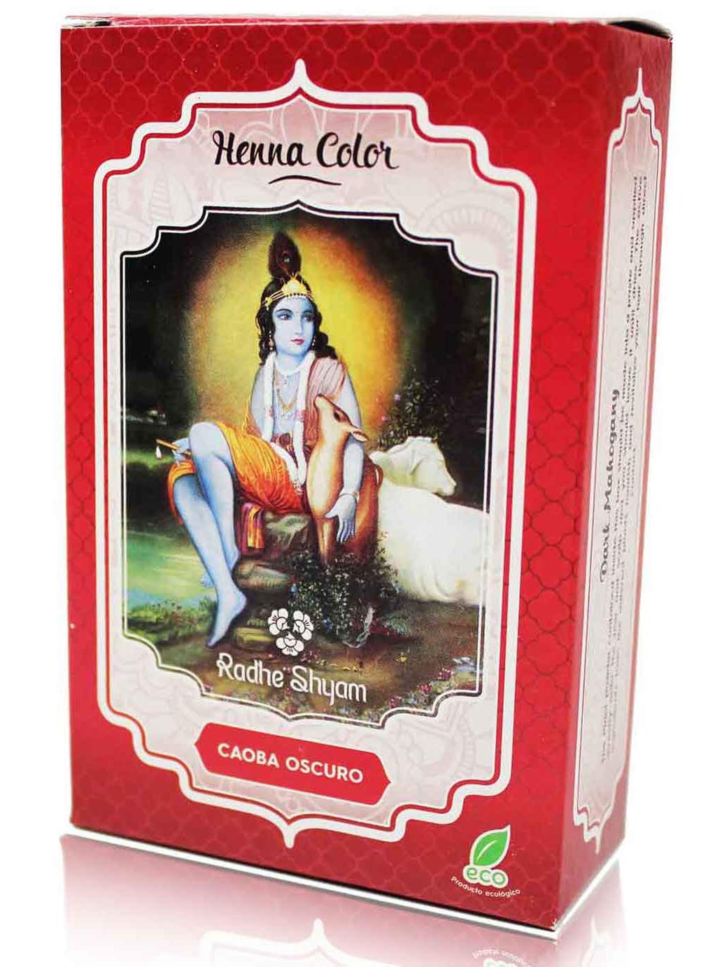 Radhe Shyam Spiritual Sky Henna Caoba Oscuro Polvo 100 g