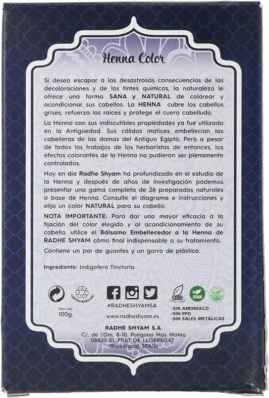 Radhe Shyam Spiritual Sky Henna Indigo Polvo 100 g