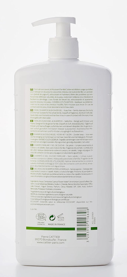Cattier Gel De Ducha Y Champú Familiar 1L