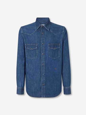 Camisa Bolsillos Denim