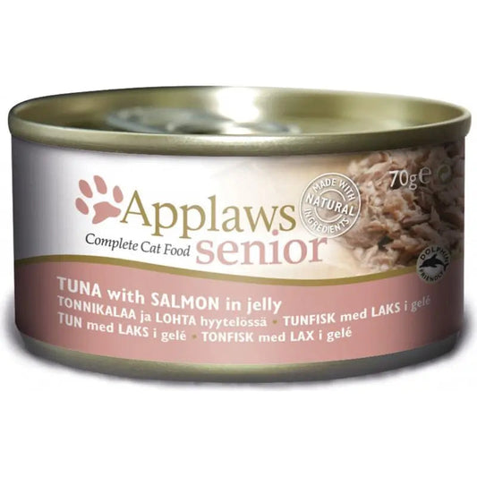 Applaws Lata Atún y Salmón Senior 70g, Pack 24 uds