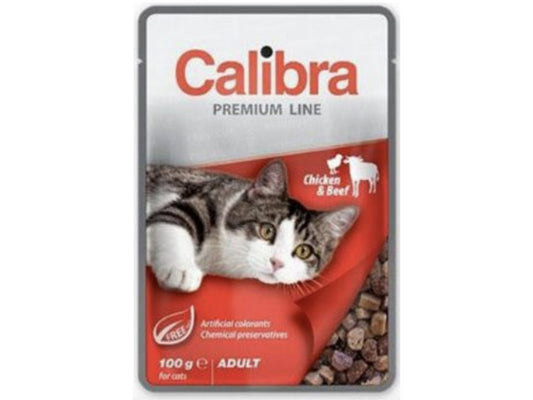 Calibra Cat Pouch Chicken Beef Wet Food 24 units