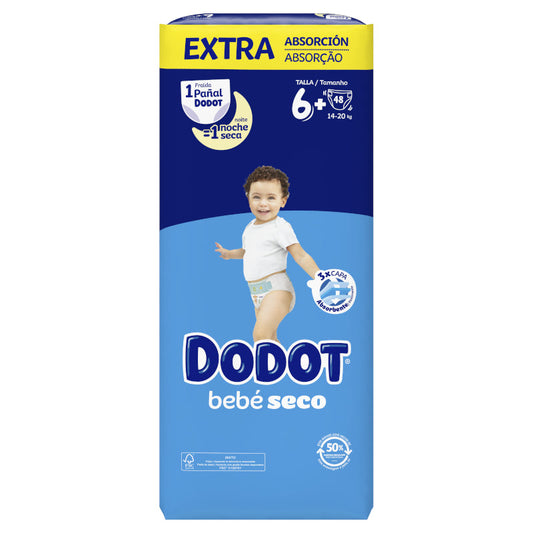 DODOT Bebé Seco Extra Jumbo Pack Talla 6+ (48 uds)