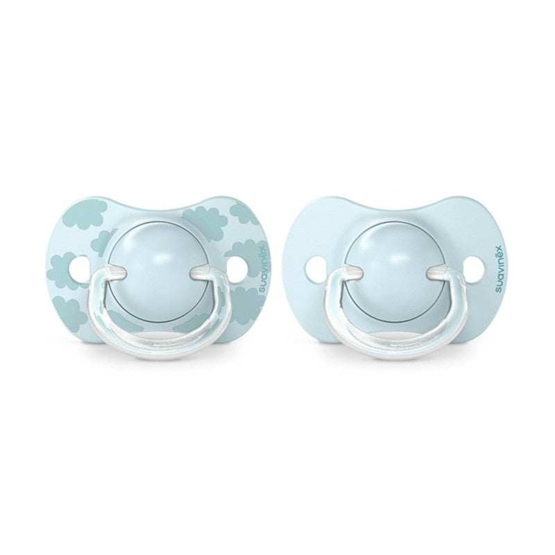 SUAVINEX Chupete SX Pro Tetina Fisiológica Silicona 0-6 Meses 2 Unidades (Nubes Azul)