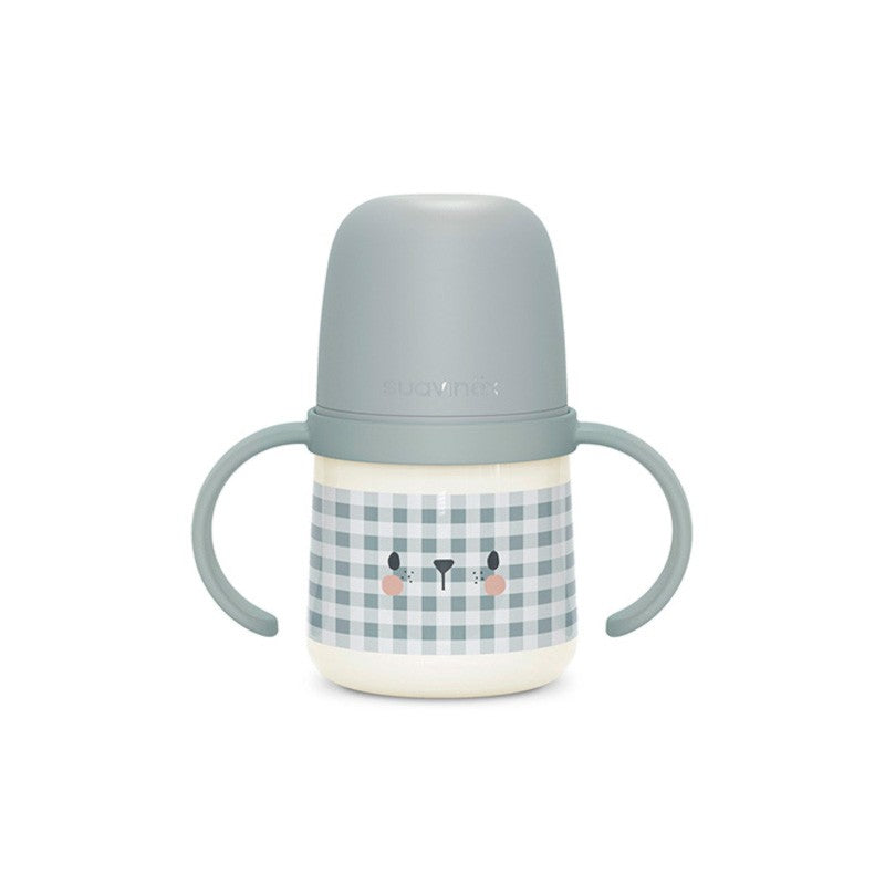 SUAVINEX Biberón Night & Day 150ml Antiderrame +4M (Gris Oscuro)