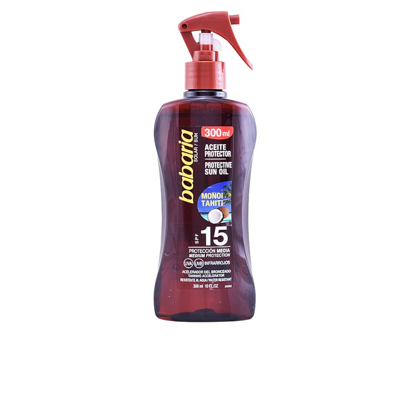 Babaria Solar Aceite Monoi Tahiti Pistola Spf15 300 ml