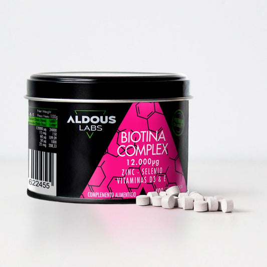Aldous Biotina 12000 mcg con Zinc, Selenio, Vitamina D3 y Vitamina E 400 Comprimidos