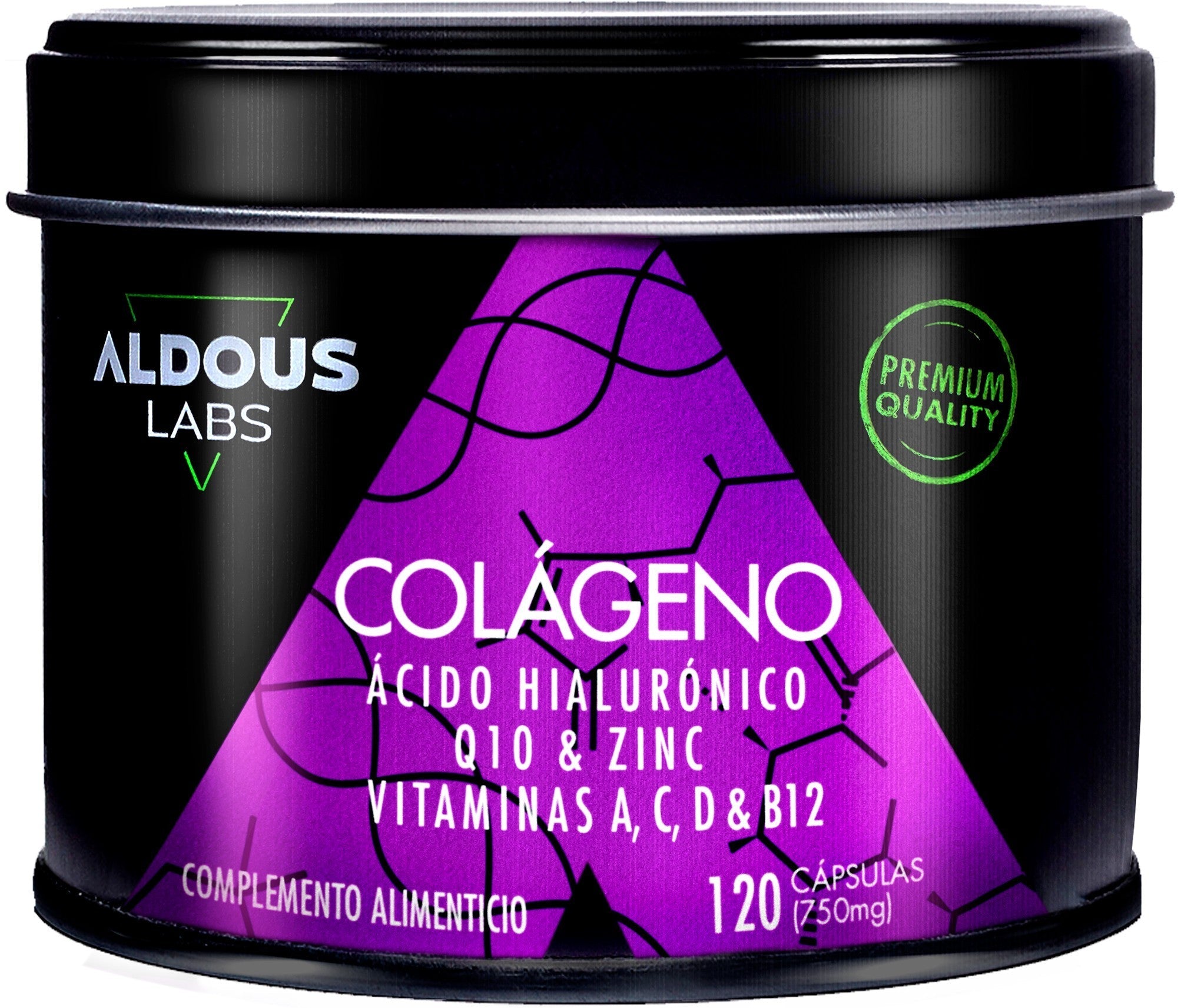 Aldous Colágeno con Ácido Hialuronico, Q10, Vitaminas Y Zinc 120 Cápsulas