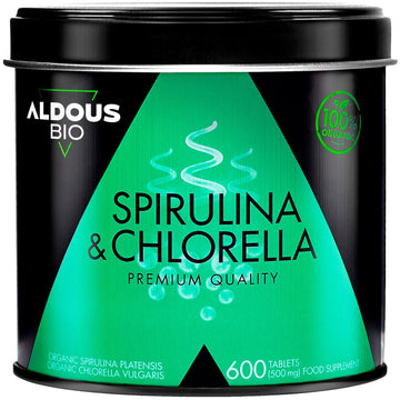 Aldous Espirulina y Chlorella Ecológica 1500 mg 600 Tablets