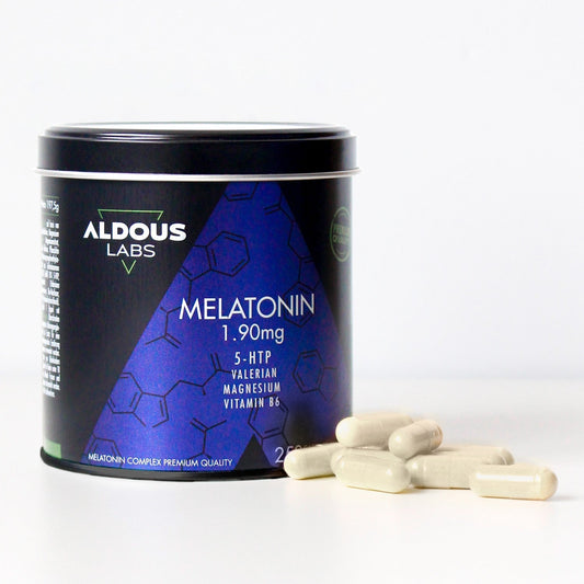 Aldous Melatonina 1,9 mg con Magnesio, Valeriana y Vitamina B6 250 Cápsulas
