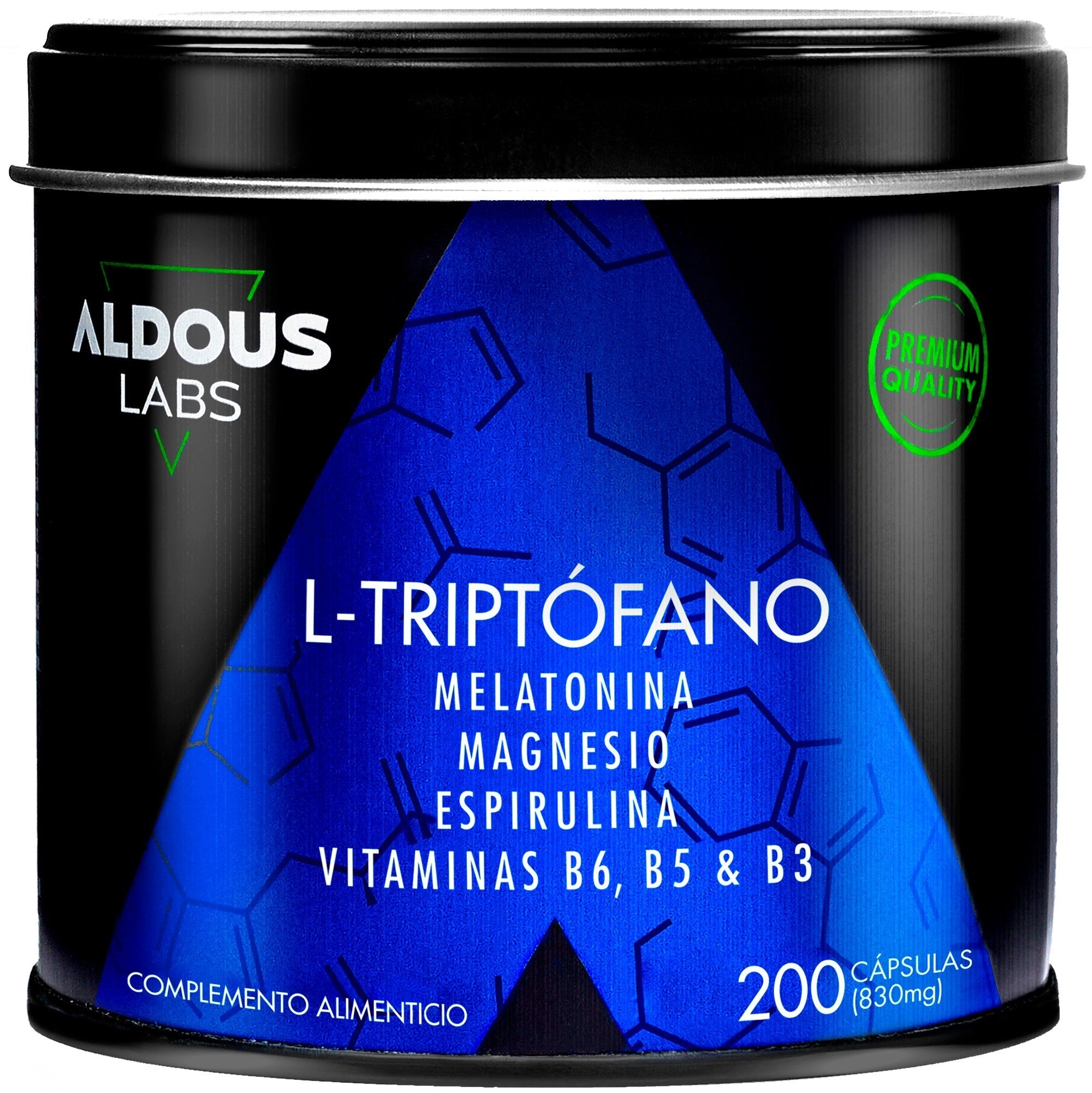 Aldous Triptófano con Melatonina, Magnesio, Espirulina Y Vitaminas 200 Cápsulas