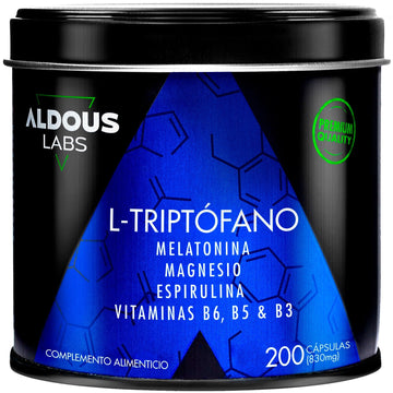 Aldous Triptófano con Melatonina, Magnesio, Espirulina Y Vitaminas 200 Cápsulas