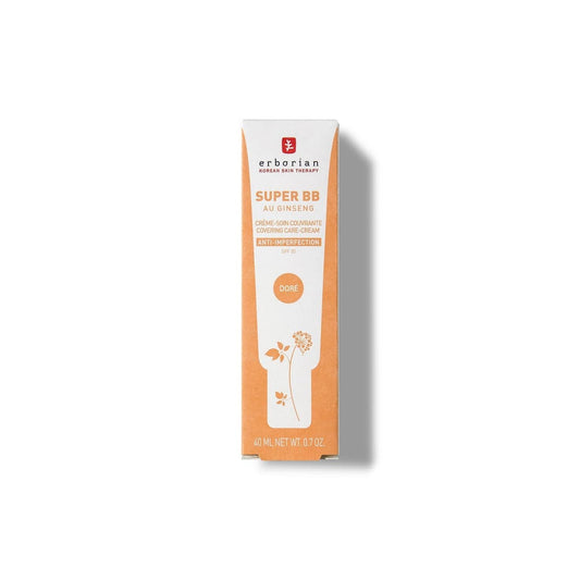 Erborian Super BB Cream - Base de maquillaje correctora de alta cobertura con FPS20 para piel irregular Tono Doré 15ml