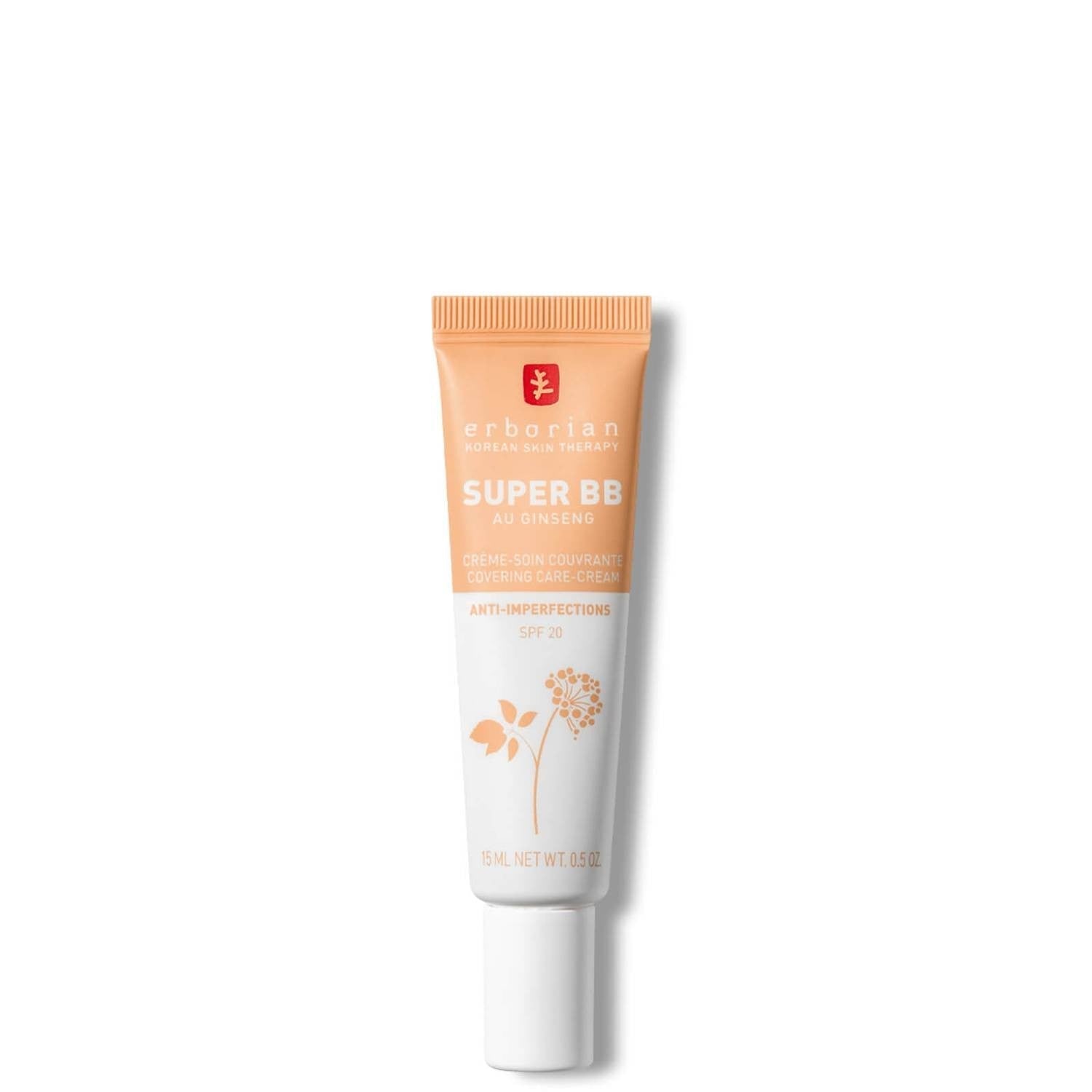 Erborian Super BB Cream - Base de maquillaje correctora de alta cobertura con FPS20 para piel irregular Tono Doré 15ml