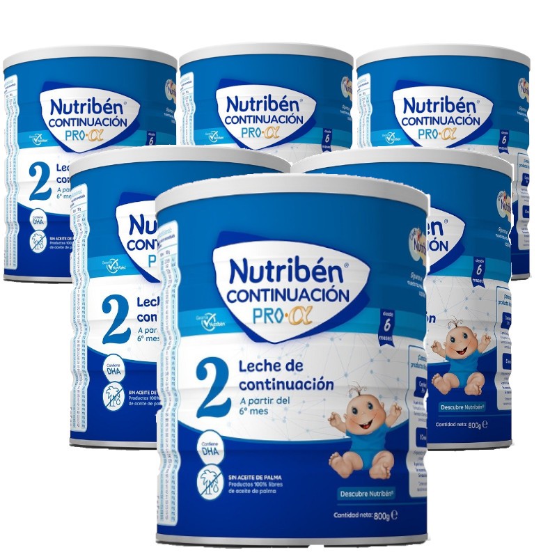 NUTRIBÉN Continuación Pro Alfa 2 Leche de Continuación Pack 6x800gr