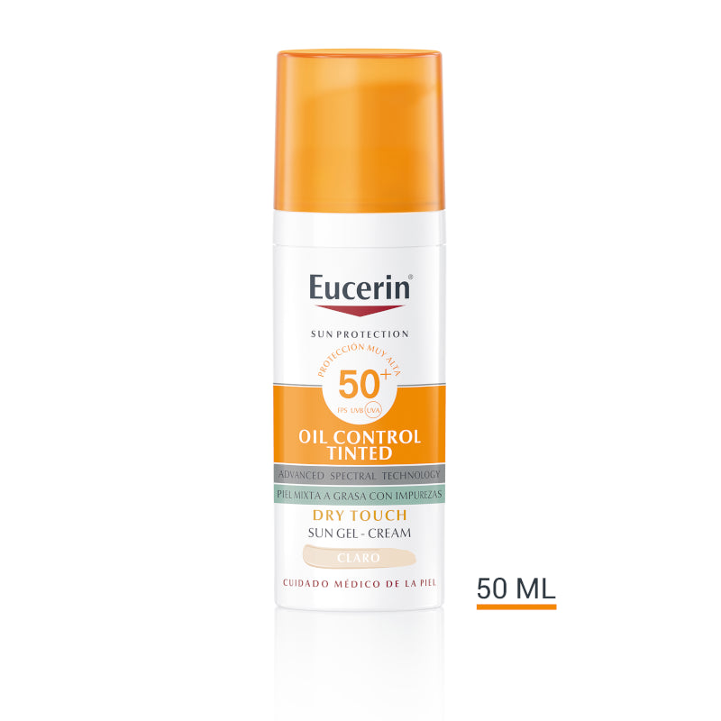EUCERIN Face Oil Control Dry Touch Gel Crema SPF50+ Tinted Light 50ml