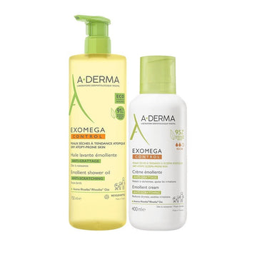 A-DERMA Exomega Control Aceite Limpiador Ducha 750ml + Crema Emoliente 400ml