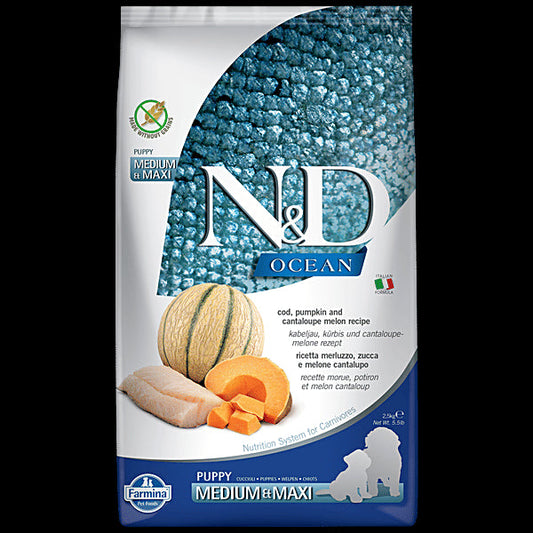 Farmina N&amp;D Dog Ocean Puppy Cod Pumpkin Solid 2.5Kg