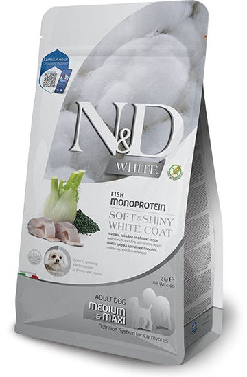 Farmina N&amp;D White Adult Dog Food with Sea Bass and Spirulina 2kg