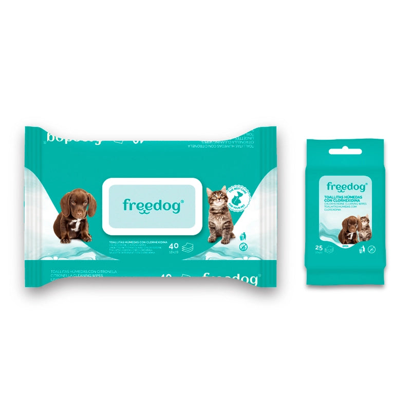 Freedog Toallitas Húmedas con Clorhexidina 40 ud