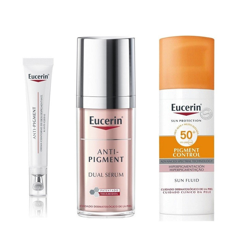 EUCERIN Anti-Pigment Pack Contorno de Ojos 15ml + Dual Sérum 30ml + Protector Solar 50ml