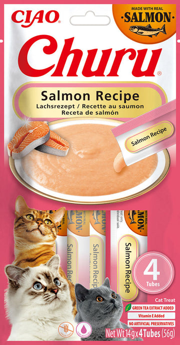 Churu Salmón Snack Cremoso para Gatos 12 uds