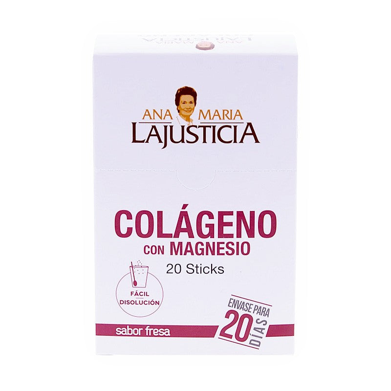 ANA MARÍA LAJUSTICIA Colágeno con Magnesio 20 Sticks Sabor Fresa
