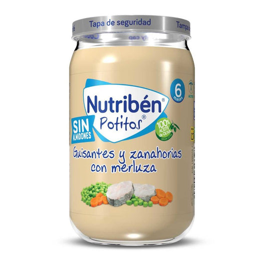 Nutriben Potito de Guisantes y Zanahorias con Merluza 6x235g