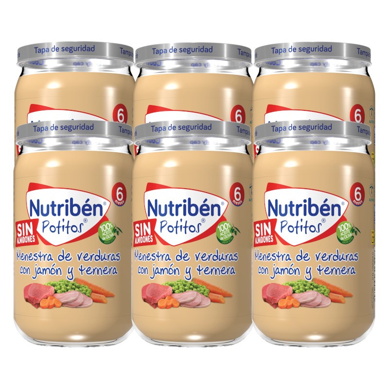 Nutribén Menestra de Verduras con Jamón y Ternera 6x235g