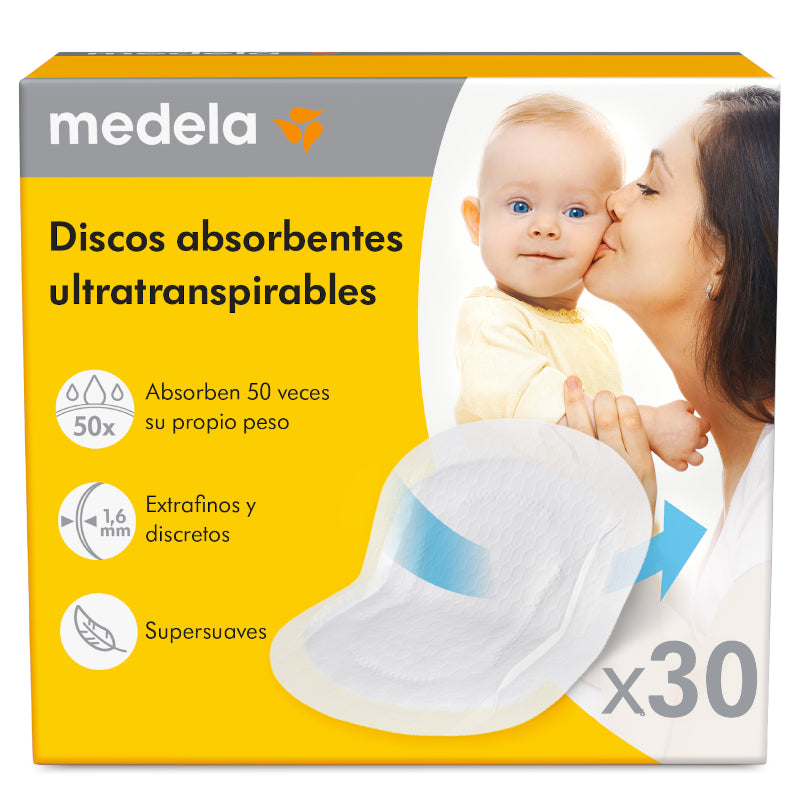 MEDELA Discos Absorbentes Desechables Ultratranspirables 30 Uds