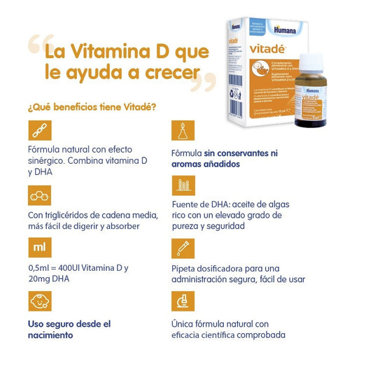 VITADÉ Vitamina D y DHA DUPLO 2x15ml