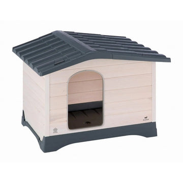 Ferplast Dog Lodge 90 Caseta para Perro Exterior Gris y Blanco 1 ud