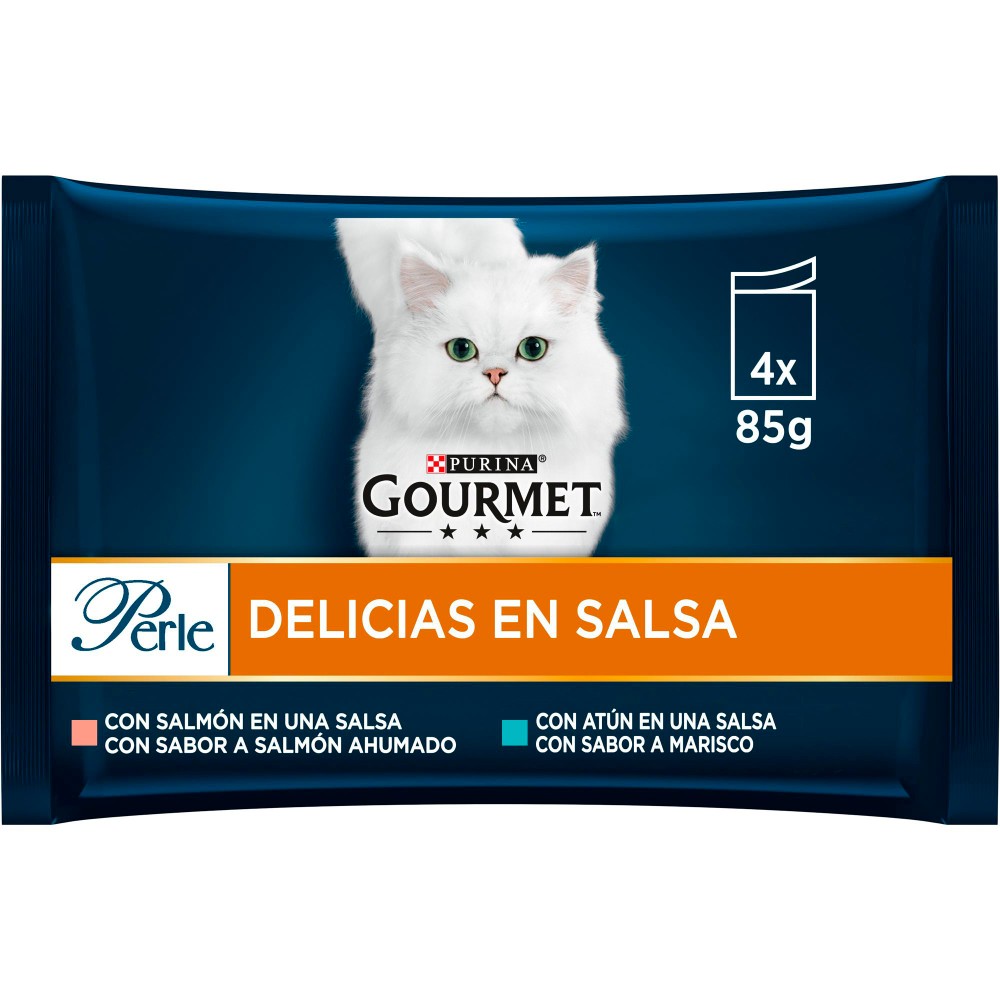 Purina Gourmet Perle Delicias en Salsa Salmón y Atún Húmedo 12 x 85g